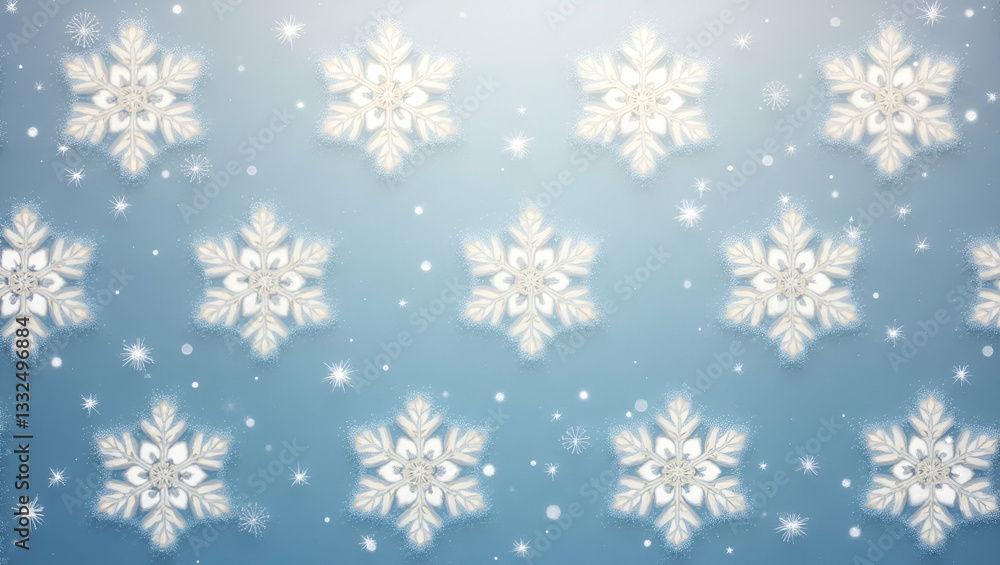 Sparkling Snowflakes and Gift Boxes: A Flat Frosty Seamless Tile Pattern with Winter Accents for Unique Holiday Designs in Cute Vector Illustration Style Sparkling Snowflakes and Gift Boxes: A Flat Frosty Seamless Tile Pattern with Winter Accents for Unique Holiday Designs in Cute Vector Illustration Style