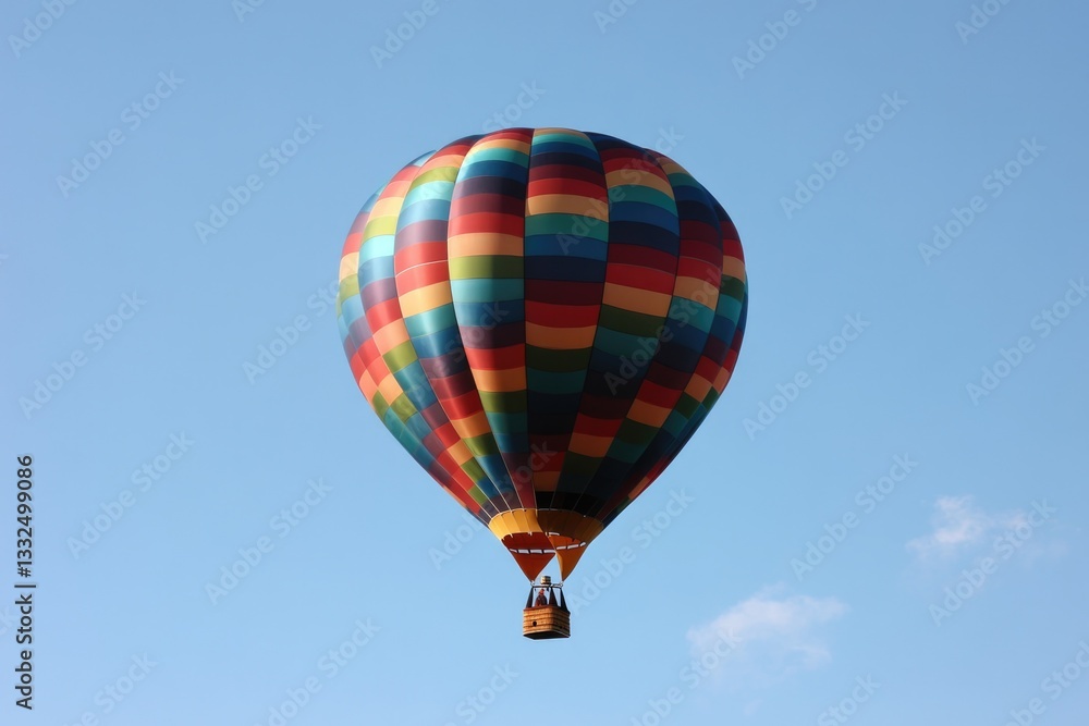 vividly colored hot air balloon floats gracefully against clear blue sky showcasing intricate patterns and vibrant vividly colored hot air balloon floats gracefully against clear blue sky showcasing intricate patterns and vibrant