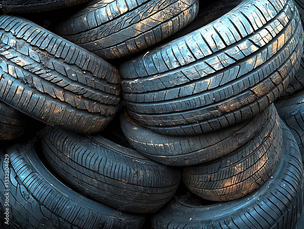 Stacked Used Tires Outdoor Junkyard Stacked Used Tires Outdoor Junkyard