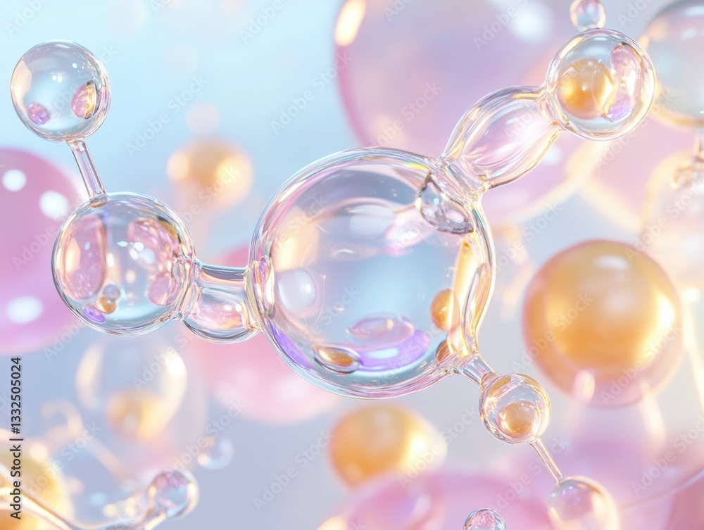 Cosmetic Essence Liquid bubble Molecule inside Cosmetic Essence Liquid bubble Molecule inside
