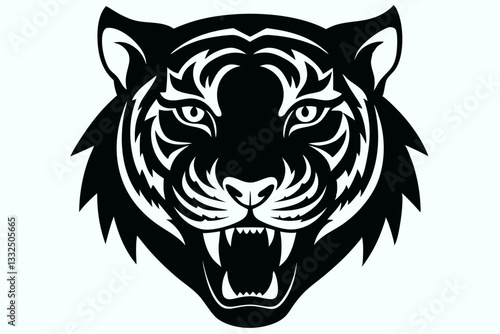 tiger head shilhouette vector illustration