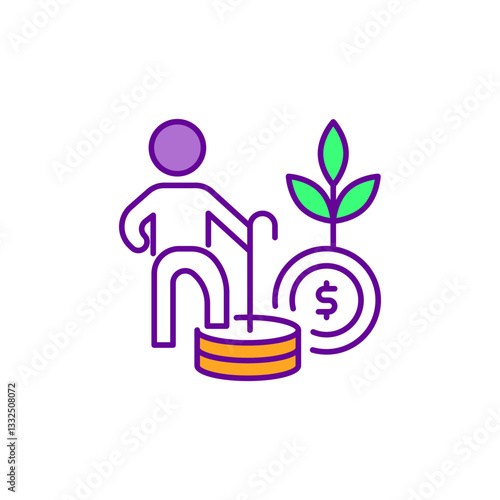 Retirement Planning Icon for Future Financial Security.
