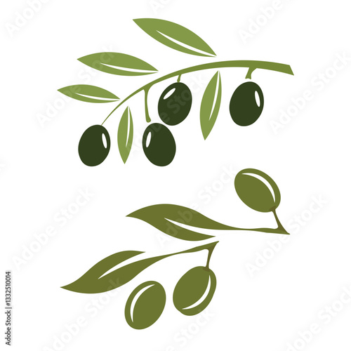 set of Olive logo template vector icon illustration design