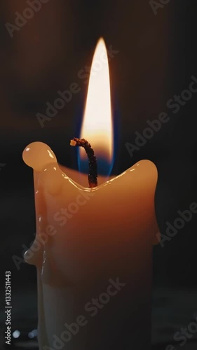 Candle Wax Dripping Footage in Dim Light Setting