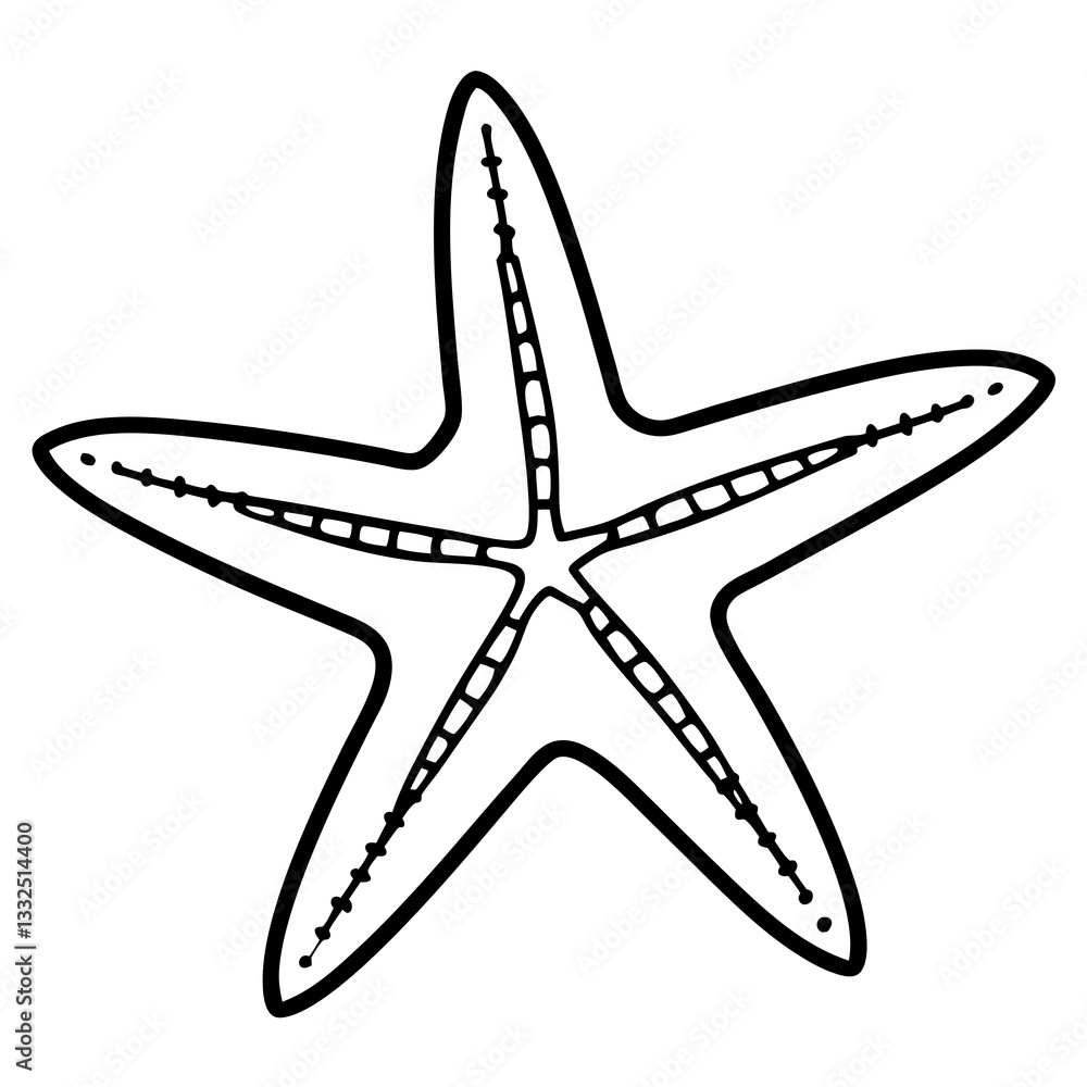 Fototapeta premium Elegant Starfish Outline Illustration