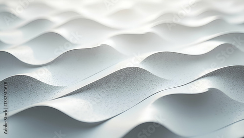 Unite Fluid Wave Shapes with Metallic Edges: Advanced Multi-Layer Tile Synergy Concept for Cutting-Edge Photo Stock Designs with Interlocking Geometric Waves and Strategic White Balance Fields