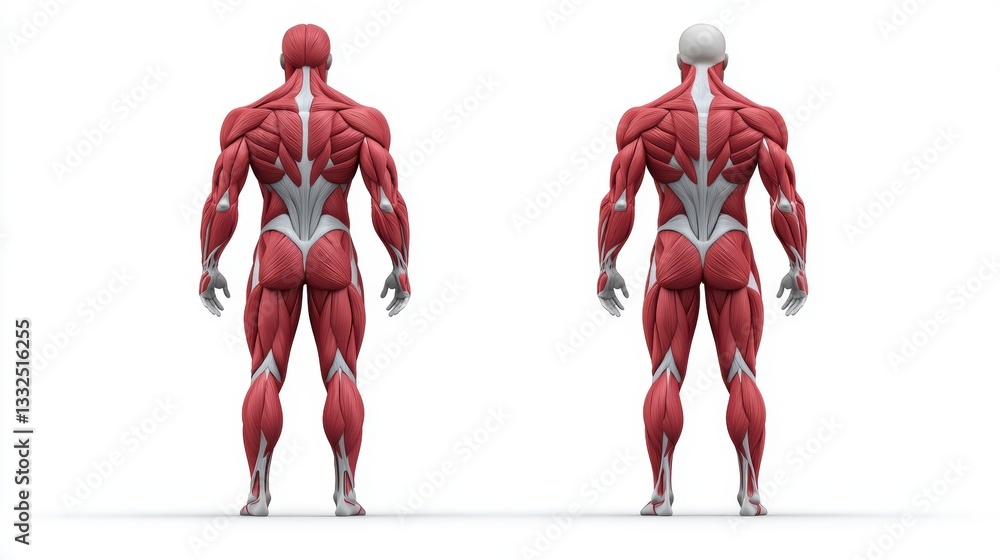 Muscular definition, a detailed closeup of man's back and upper body strength Muscular definition, a detailed closeup of man's back and upper body strength