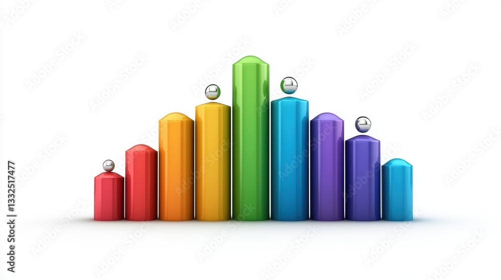 Comprehensive data analysis, visualizing trends and insights with a colorful bar chart Comprehensive data analysis, visualizing trends and insights with a colorful bar chart