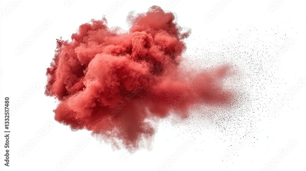Fototapeta premium Mesmerizing red smoke cloud, abstract swirls of color and texture against a dark backdrop