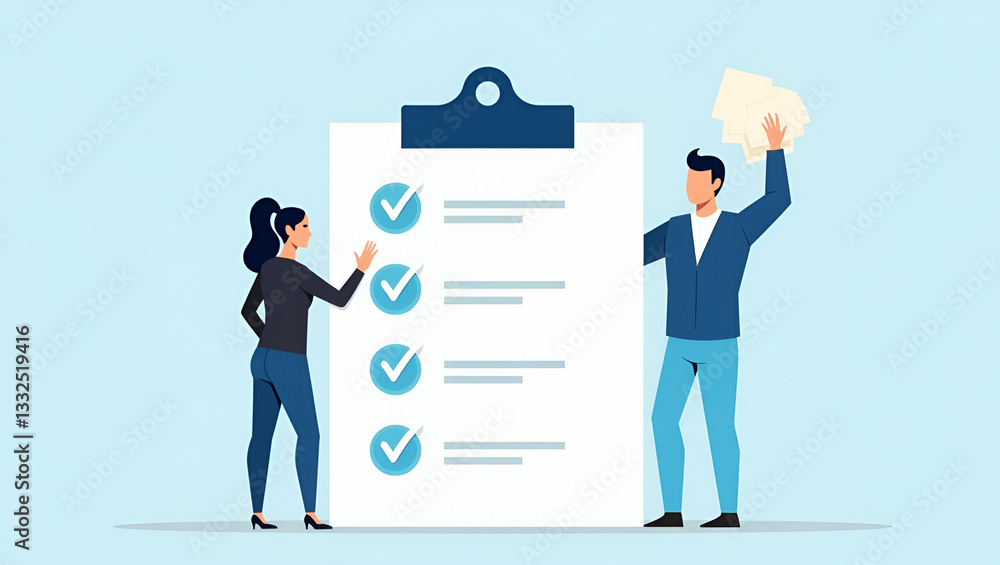 Fototapeta premium Enhance Your Business with Our Flat Customer Satisfaction Survey: Online Ratings & Feedback Made Simple