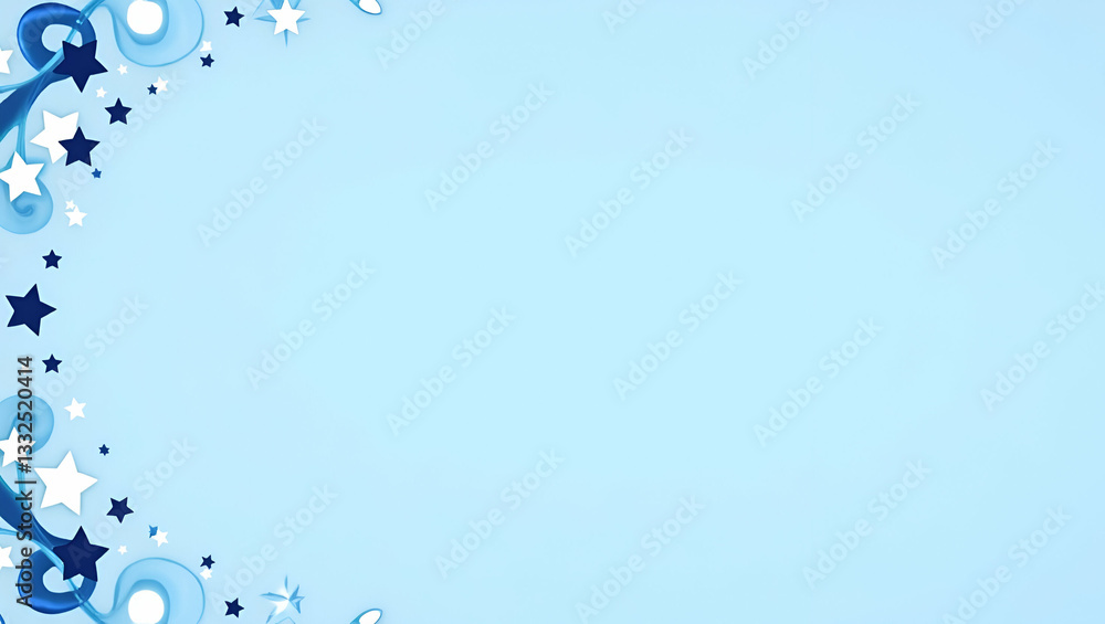 Obraz premium Blue infinity symbol and stars border with copy space for World Autism Awareness Day concept as Border featuring blue infinity symbols and stars providing space for autism awareness messages in Photo