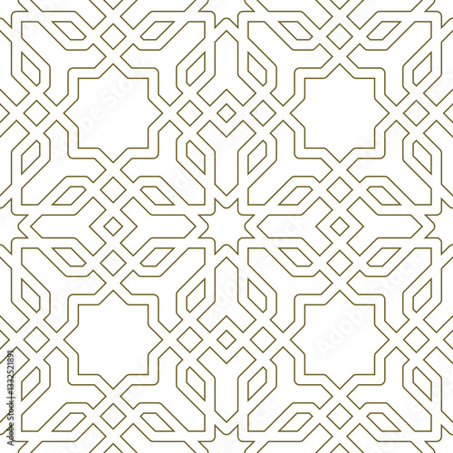 Seamless geometric pattern in arabic style Zellij Rounded corners