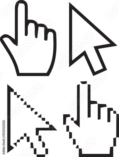 Mouse pointer vector set 
