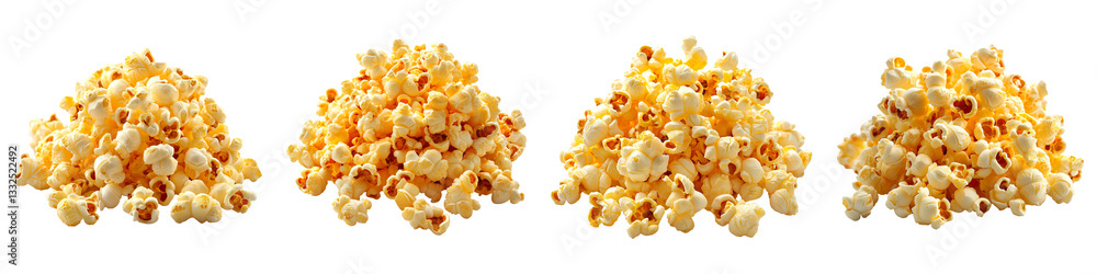 Collection of cheese popcorn isolated on transparent background Collection of cheese popcorn isolated on transparent background