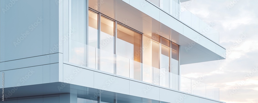 Modern architecture with large glass windows. Modern architecture with large glass windows.
