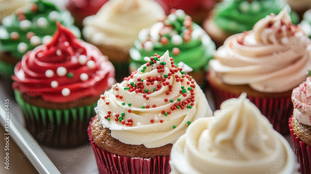 Festive Christmas Cupcakes with Colorful Frosting Festive Christmas Cupcakes with Colorful Frosting