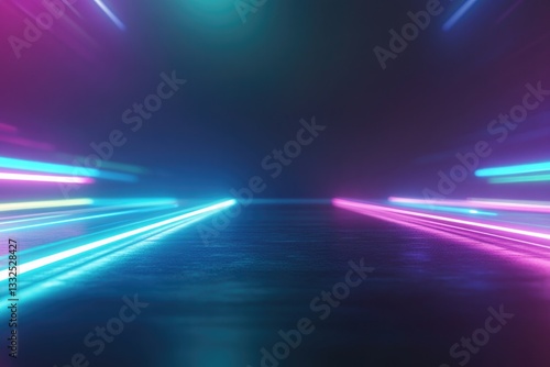 rgb gaming background with neon-lit abstract lines in shades of blue magenta and green over dark cyber surface