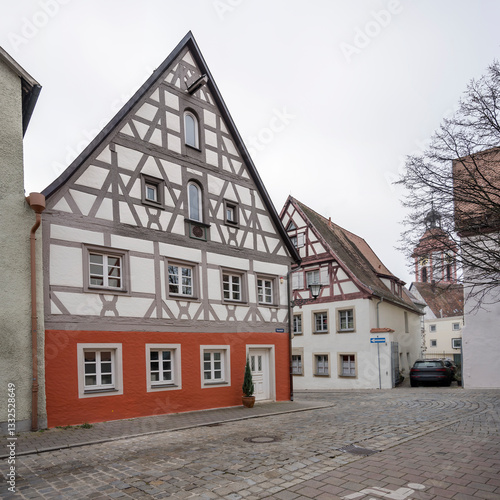 Obraz na płótnie picturesque large wattle house, Weissenburg, Germany w salonie