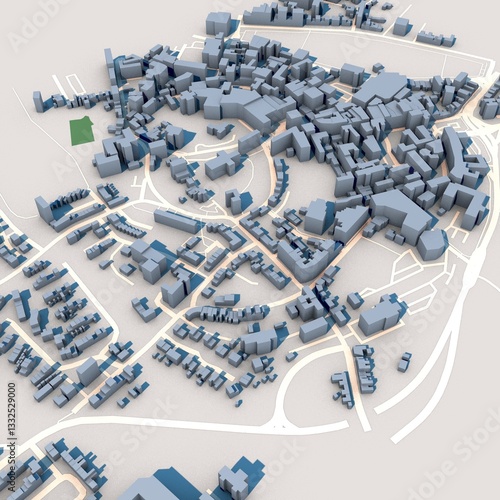 Armagh City in Northern Ireland Map, 3D Rendering
