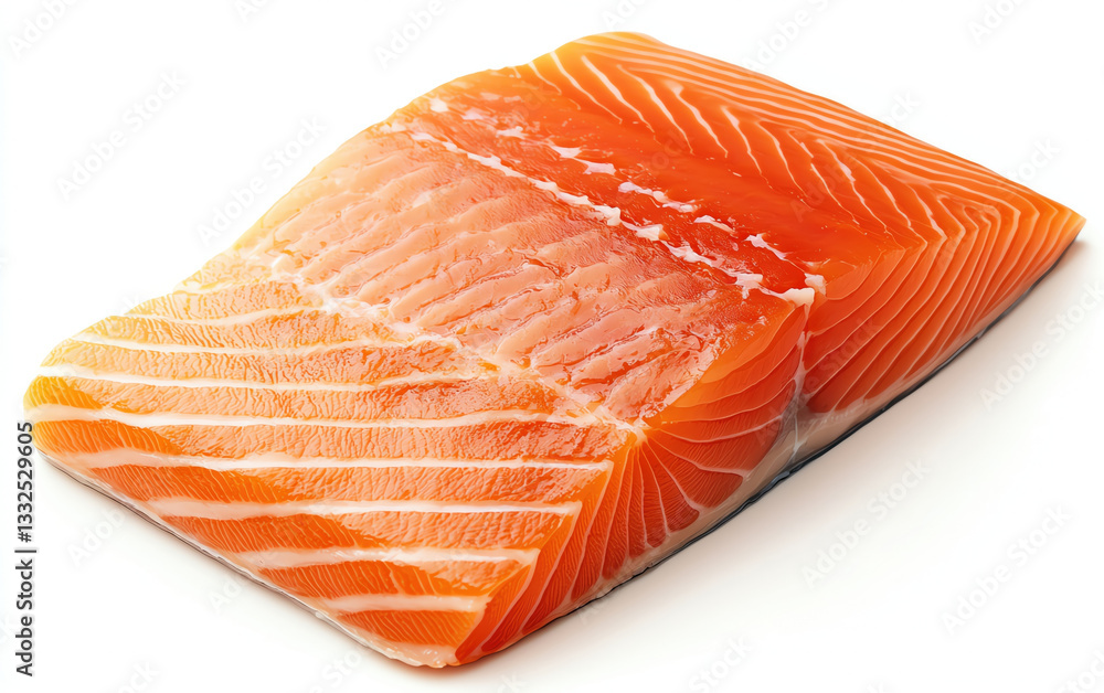 Fresh salmon fillet with rich pink hue, perfect for healthy meals Fresh salmon fillet with rich pink hue, perfect for healthy meals