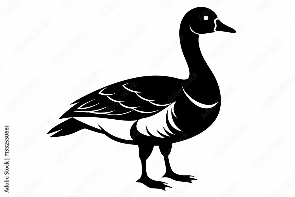 brent goose line art silhouette vector illustration brent goose line art silhouette vector illustration
