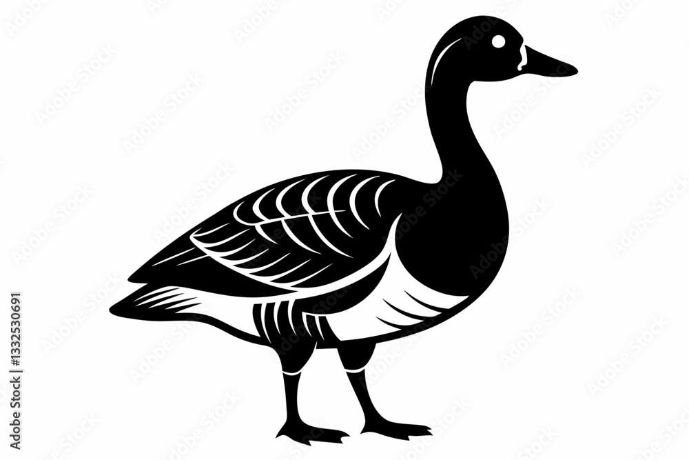 brent goose line art silhouette vector illustration brent goose line art silhouette vector illustration