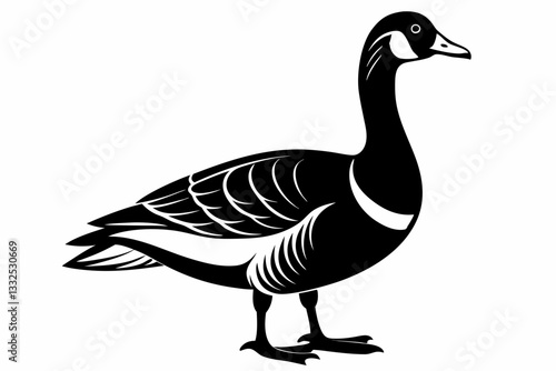 brent goose line art silhouette vector illustration