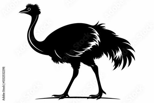 emu line art silhouette vector illustration