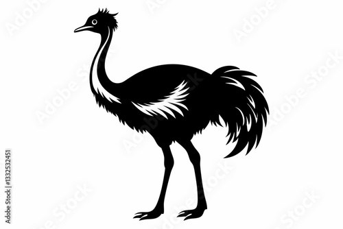 emu line art silhouette vector illustration