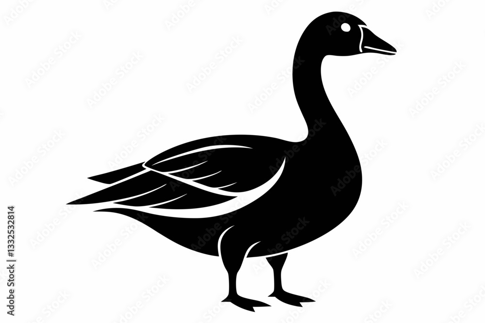 greylag goose line art silhouette vector illustration greylag goose line art silhouette vector illustration
