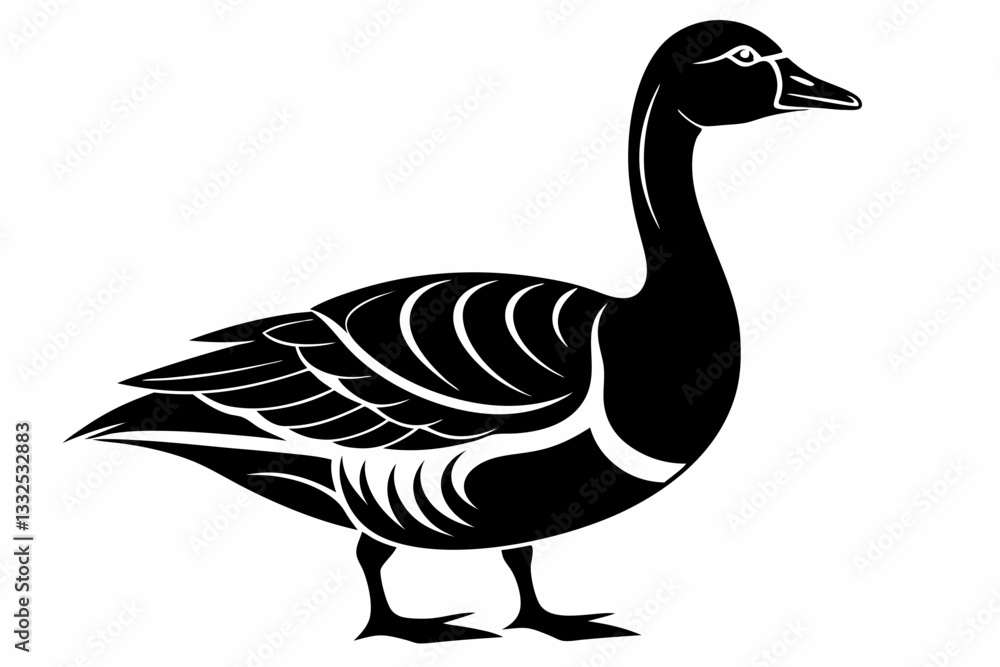 greylag goose line art silhouette vector illustration greylag goose line art silhouette vector illustration