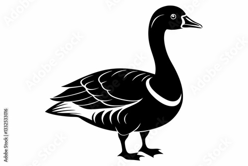 greylag goose line art silhouette vector illustration
