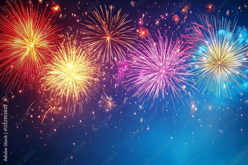 Fototapeta premium Brilliant Orange Fireworks Burst Texture Background