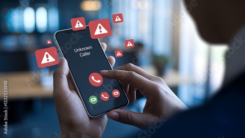 Unknown Caller Warning: Scam call, phone security, call warning, fraud prevention, phone scam, telemarketing fraud, spam protection, call blocking, scam alert, phishing call, caller ID, spam detection