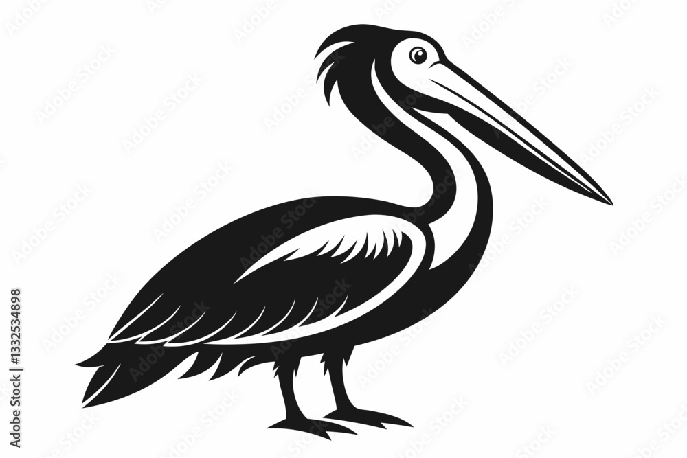 pelican line art silhouette vector illustration pelican line art silhouette vector illustration