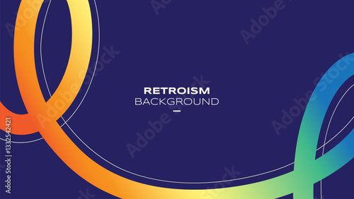 Abstract Retro Color Background with Dynamic Gradient Lines. Vector 3D Curve Ribbons. Wavy Rainbow Graphic Design