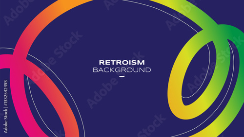 Abstract Retro Color Background with Dynamic Gradient Lines. Vector 3D Curve Ribbons. Wavy Rainbow Graphic Design