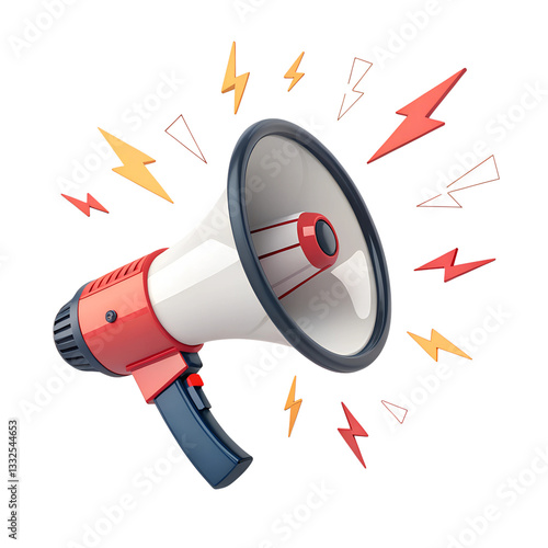 3d render icon render megaphone or loudspeaker isolated on white background png