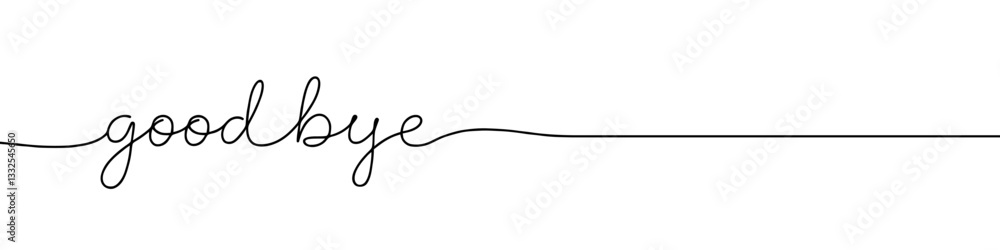 Good bye phrase continuous one line drawing with word. Minimalistic drawing of phrase illustration. Good bye phrase continuous one line drawing with word. Minimalistic drawing of phrase illustration.