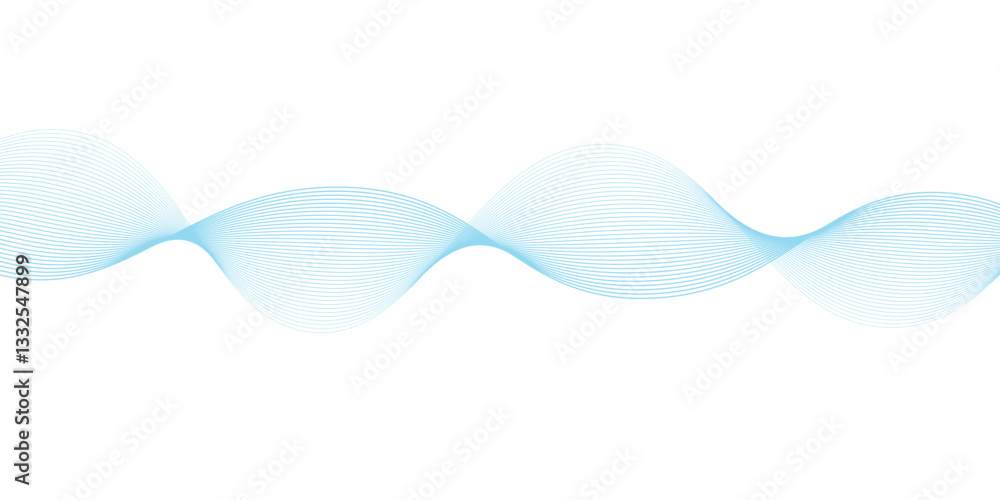 Naklejka premium Abstract vector background with blue wavy lines. Blue wave background. Blue lines vector illustration. Curved wave. Abstract wave element. 