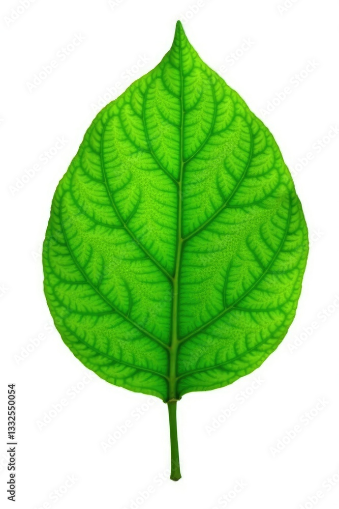 Obraz premium Single large leaf isolated on white background, tree, leaf