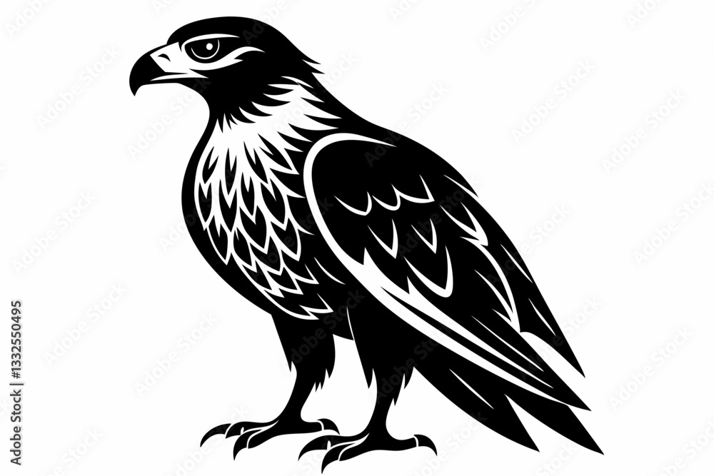 buzzard bird line art silhouette vector illustration buzzard bird line art silhouette vector illustration