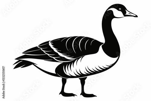 canada goose line art silhouette vector illustration
