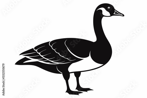 canada goose line art silhouette vector illustration