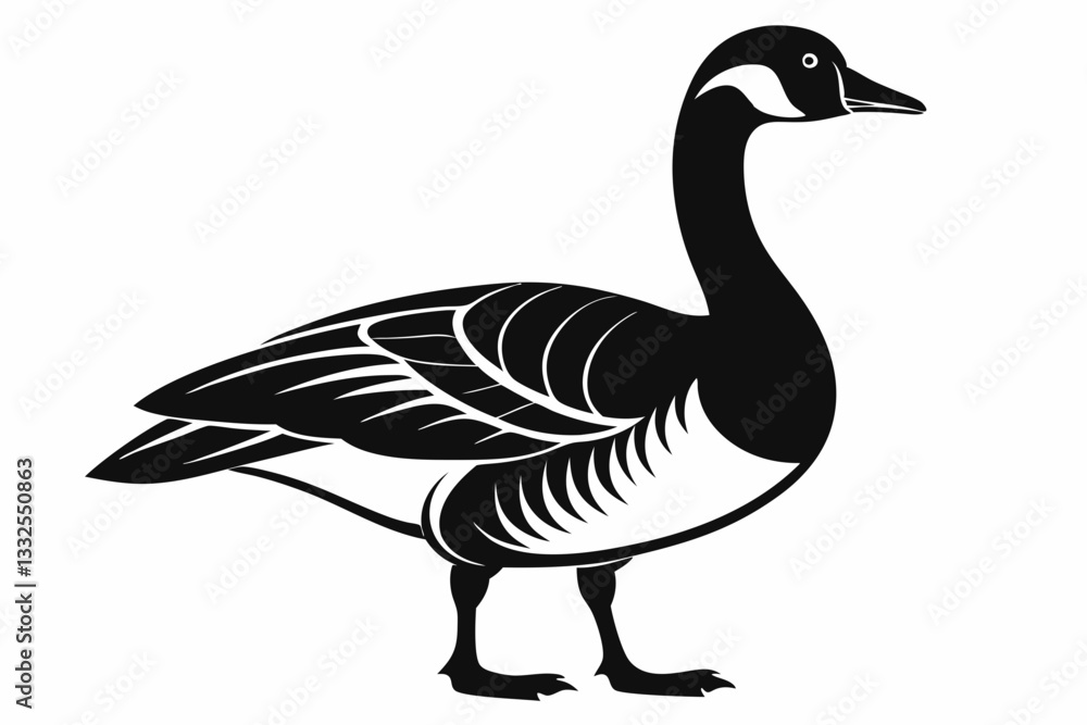 Fototapeta premium canada goose line art silhouette vector illustration