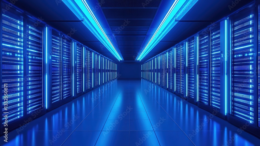 Glowing server racks in a modern data center, showcasing advanced technology and digital infrastructure.
Glowing server racks in a modern data center, showcasing advanced technology and digital infrastructure.