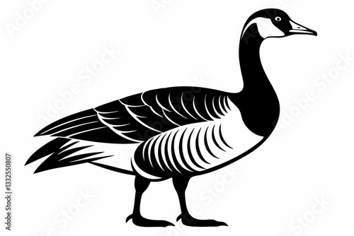 canada goose line art silhouette vector illustration