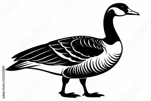 canada goose line art silhouette vector illustration
