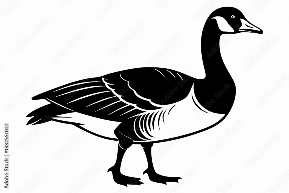 canada goose line art silhouette vector illustration canada goose line art silhouette vector illustration