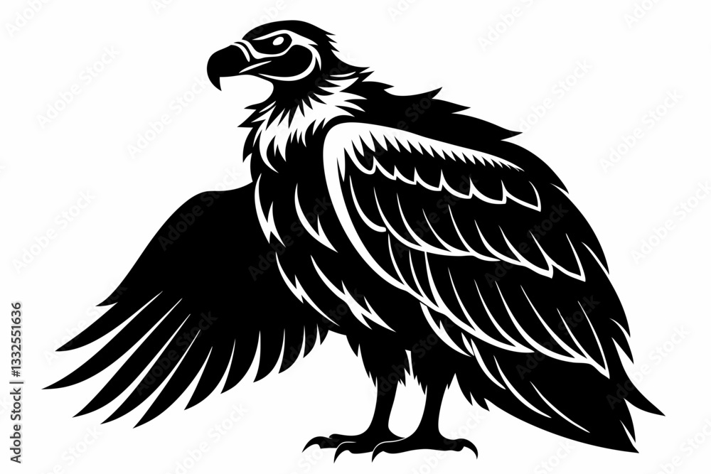 Fototapeta premium condor bird line art silhouette vector illustration